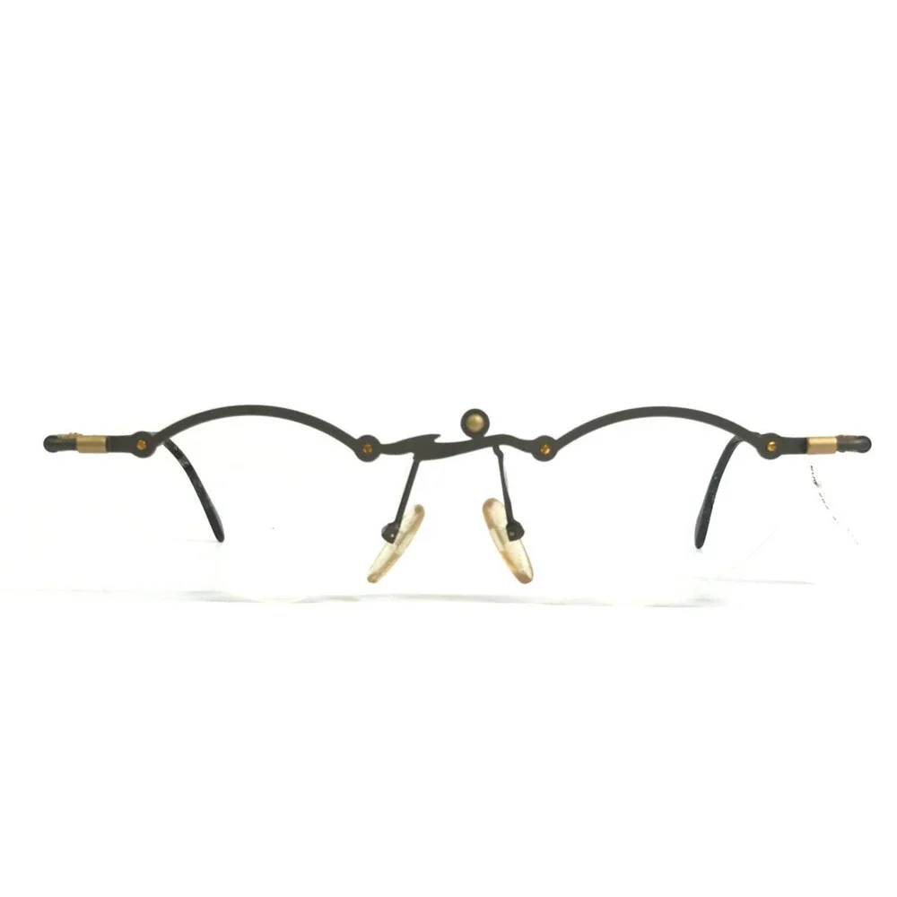 Vintage MGM Eyeglasses Frames G12 F17 Gunmetal Rimless Modern MCM 52-16-135